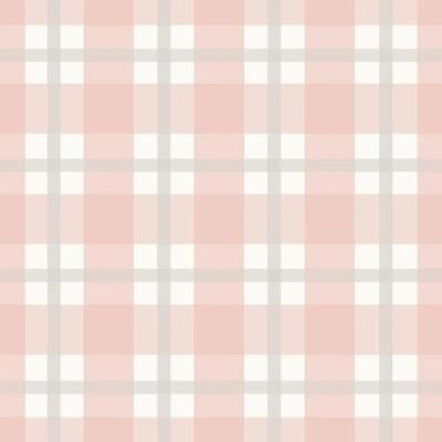 Papel De Parede Revoada Xadrez Rosa E Cinza 4459