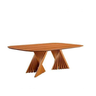 Mesa De Jantar Madeira Maciça Com Base Torcida 1,60x0,90m Diamante Harmonia Salas