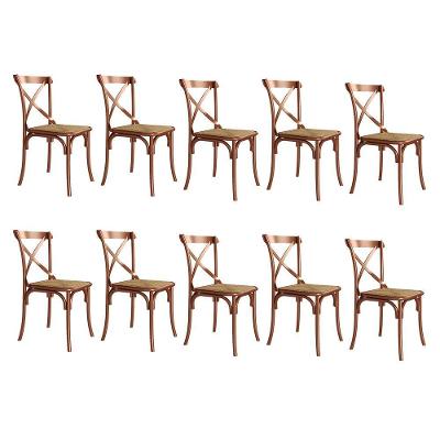 Kit 10 Cadeiras Jantar Katrina Premium Aço Cobre Assento Bege