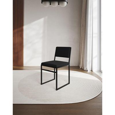 Cadeira De Jantar Isa Industrial Assento Estofado Veludo Preto