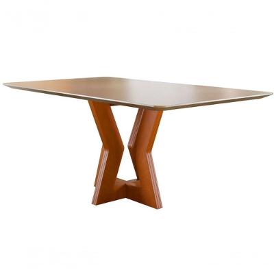 Mesa De Jantar Moderna Com Vidro 2,20x1,0m - Jade - Harmonia Salas