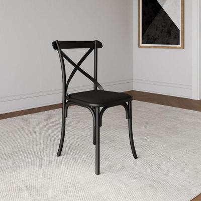 Cadeira Katrina Premium Aço Preto Assento Corano Preto