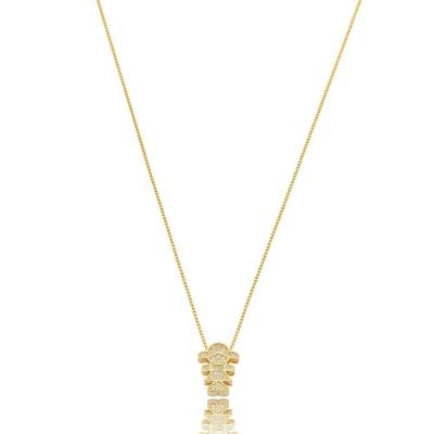 Colar Mae E Filha Com Zirconias Banhado Em Ouro 18k