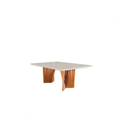 Mesa De Jantar Madeira Maciça Com Base Torcida 2,20x1,0m - Pérola - Harmonia Salas