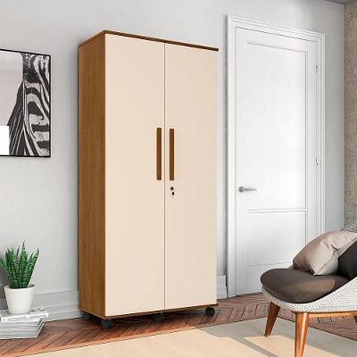 Guarda Roupa Solteiro 2 Portas Gold - Amêndoa/ Off White