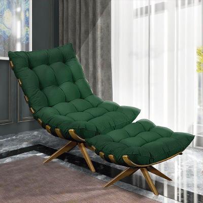 Kit 01 Poltrona E 01 Puff Costela Suede Verde