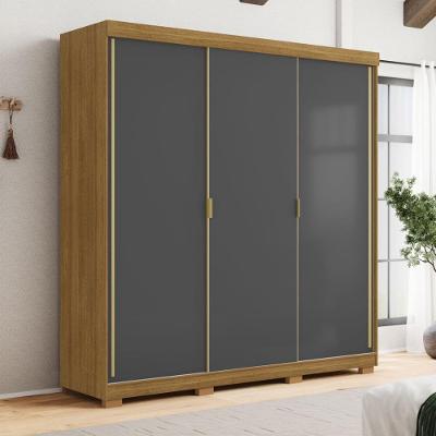 Guarda Roupa Casal 3 Portas 4 Gavetas Porto Nature-alasca