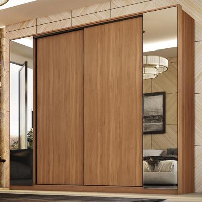 Guarda Roupa Casal 4 Portas Com Espelho E 4 Gavetas Laredo - Amêndola-nude Prime Tx