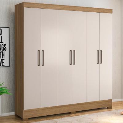Guarda Roupa Casal 6 Portas E 3 Gavetas Prático Amêndola Touch-off White