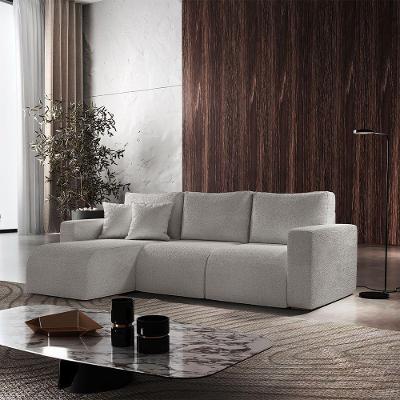 Sofá Living 90cm + 90cm Mais Chaise Esquerdo Meu Sofá Online B026 Veludo Prata