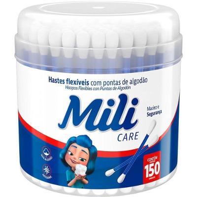 Hastes Flexíveis Mili Pote 150 Unidades - Mili Cotonete