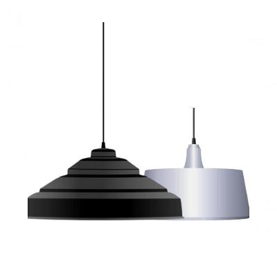 Kit 2 Luminária Pendente Retrolux + Retro Moderna Elegante Preto+branco