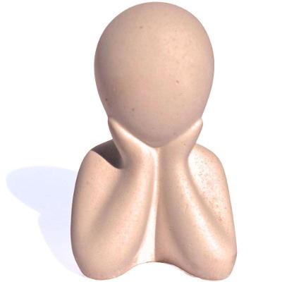 Estátua Decorativa Família Filho(a) 6cm Em Cimento Artesanal Palha