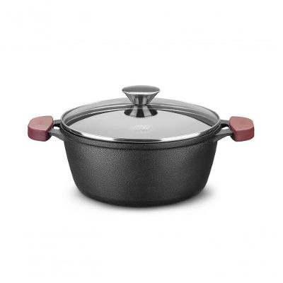 Caçarola De Ferro Fundido C/ Tampa De Vidro Forno E Fogão 18cm 1,6l Mta 8339