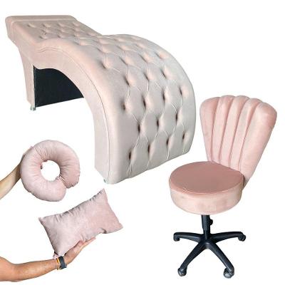 Kit Maca M1 70 + Mocho Pétala + Kit Almofadas Veludo Rose Gold Claro - In9 Decor