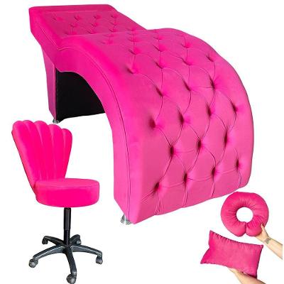 Kit Maca M1 70 + Mocho Pétala + Kit Almofadas Veludo Pink - In9 Decor