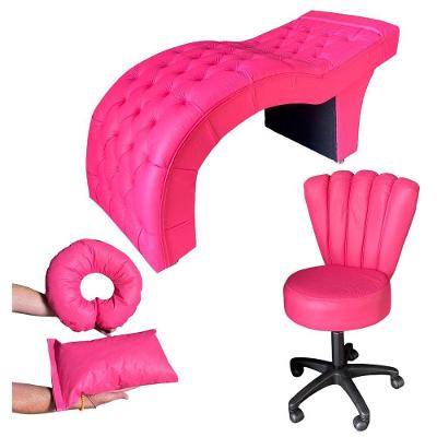 Kit Maca M1 70 + Mocho Pétala + Kit Almofadas Corino Pink - In9 Decor