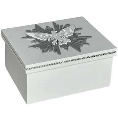 Caixa Strass Presente Para Batizado Com Símbolo Pomba Do Espirito Santo  (20x16x10)