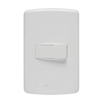 Conjunto Placa 4x2 + 1 Interruptor Simples Branco Duale Up Soprano