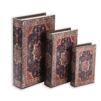 Kit 3 Livro Camuflado Book Cofre Decorativo Fake Porta Joias Documentos Caixa Organizador Madeira Magnetico