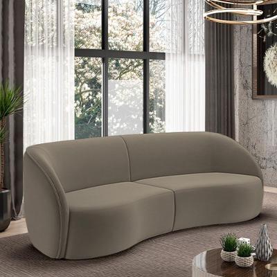Sofá Decorativo Sala De Estar Bipartido 240cm Clarke Veludo Castor G45 - Gran Belo