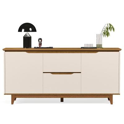 Buffet Aparador Para Sala De Jantar 163cm Flow Off/freijó - Ej Móveis