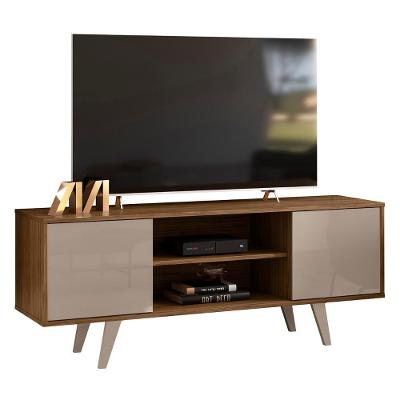Rack Bancada De Tv 50 Pol 136cm Espain Z10 Fendi/naturale - Mpozenato