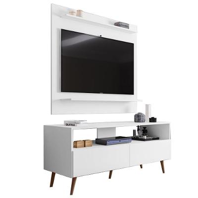 Painel Para Tv 50 Pol Senna E Rack Bancada 136cm Versa M24 Branco - Mpozenato