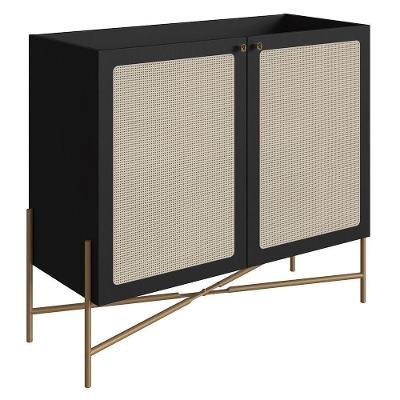Balcão Aparador Buffet Cantinho Do Café Pé Metal Arlo A10 Nero/dourado - Mpozenato