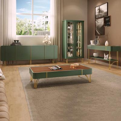 Conjunto 1 Cristaleira 1 Buffet 1 Mesa De Centro E 1 Aparador Texas/virginia/rennes Verde/castanho