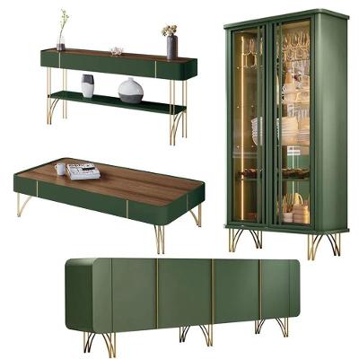 Conjunto 1 Cristaleira 1 Buffet 1 Aparador E 1 Mesa De Centro Texas/virginia/rennes Verde/castanho