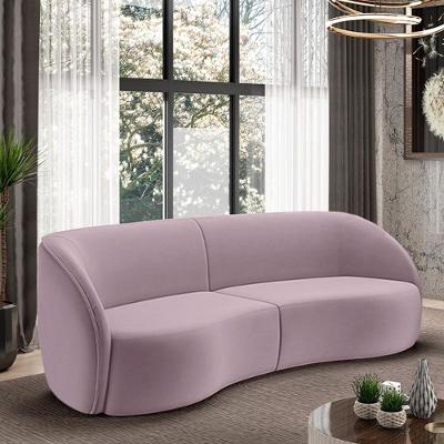 Sofá Decorativo Sala De Estar Bipartido 240cm Clarke Veludo Rosê G45 - Gran Belo