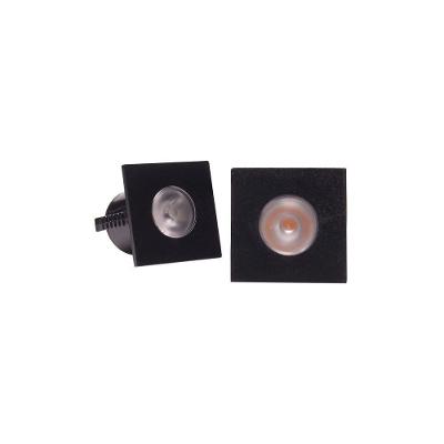 Kit 2 Spots De Embutir Para Móvel Taschibra Pik Quadrado Led 1w Bivolt Preto 6500k Luz Branca 15090326