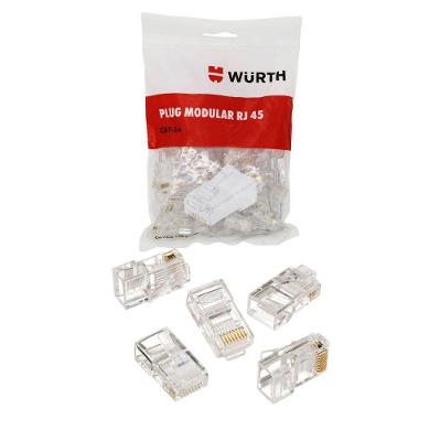 Plug Modular Rj45 Cat5 Wurth, Pacote Com 100 Unidades - 0978120003