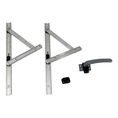 Kit Braço Janela Maxim-ar 30cm + Fecho Alavanca Natural