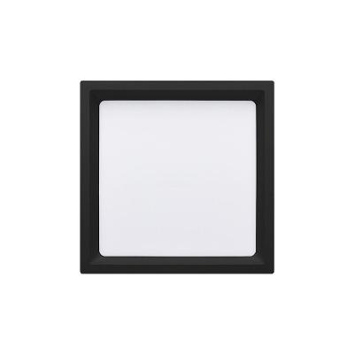 Painel De Led Stella Quadrado Deep De Sobrepor Recuado 17w Bivolt Preto 3000k Luz Amarela Sth20903pto/30