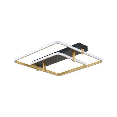 Plafon Skylight Listo 3107q Led Bivolt Preto/dourado