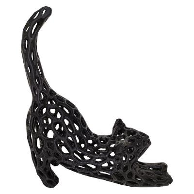 Gato 3d Vazado Enfeite Objeto Decorativo Decoração Preto
