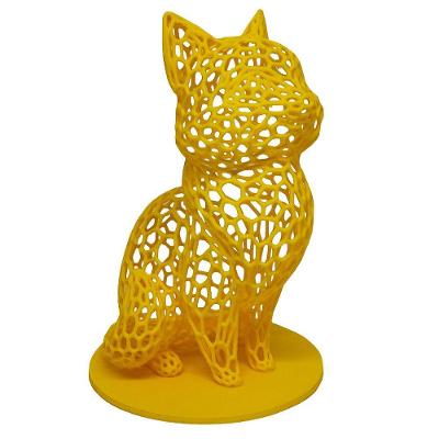 Gato Sentado 18 Cm Vazado 3d Enfeite Objeto Decorativo Decoração Amarelo