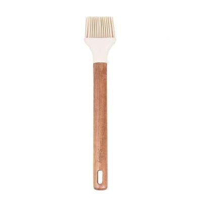 Pincel De Silicone Com Cabo Em Acácia Spicy Bege