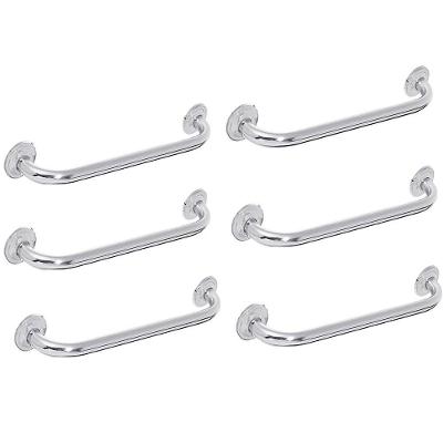 Barra Alça De Apoio Kit 6 Uni Banheiro Inox 40cm Barra Idoso Cadeirante Deficiente Acessibilidade