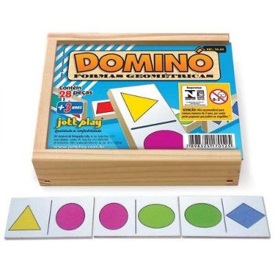 Brinquedo Dominó Formas Geométricas 28 Peças Jottplay
