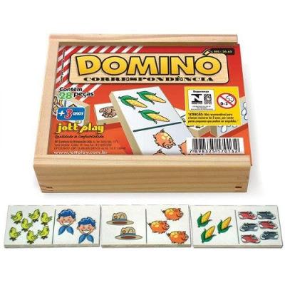 Brinquedo Dominó Correspondência 28 Peças Jottplay