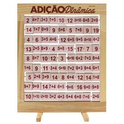 Adição Dinâmica com 81 Peças Giratorias em Madeira Jottplay