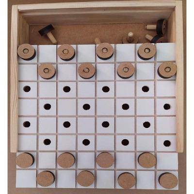 Jogo De Dama Adaptado Estojo Em Mdf