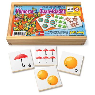 Jogo De Memória Números E Quantidades 40 Peças Jottplay