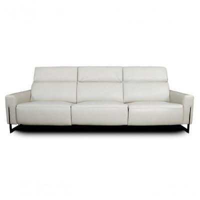 Sofá Reclinável Elétrico De Couro Legend Off White- Mempra (3 Módulos)