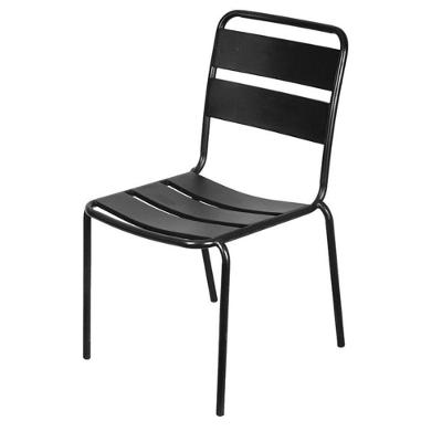 Cadeira Empilhável Bora Or Design Em Ferro Com Pintura Epóxi Preto C- Proteção Uv E Uva área Externa