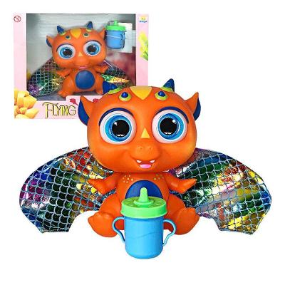 Bebê Dragão Branco Ou Laranja Com Asas E Mamadeira Cor:laranja