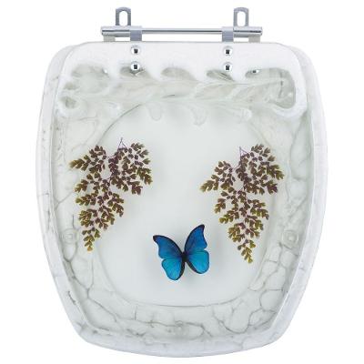 Assento Sanitario Poliester Decorado Borboleta Stylus Para Vaso Celite
